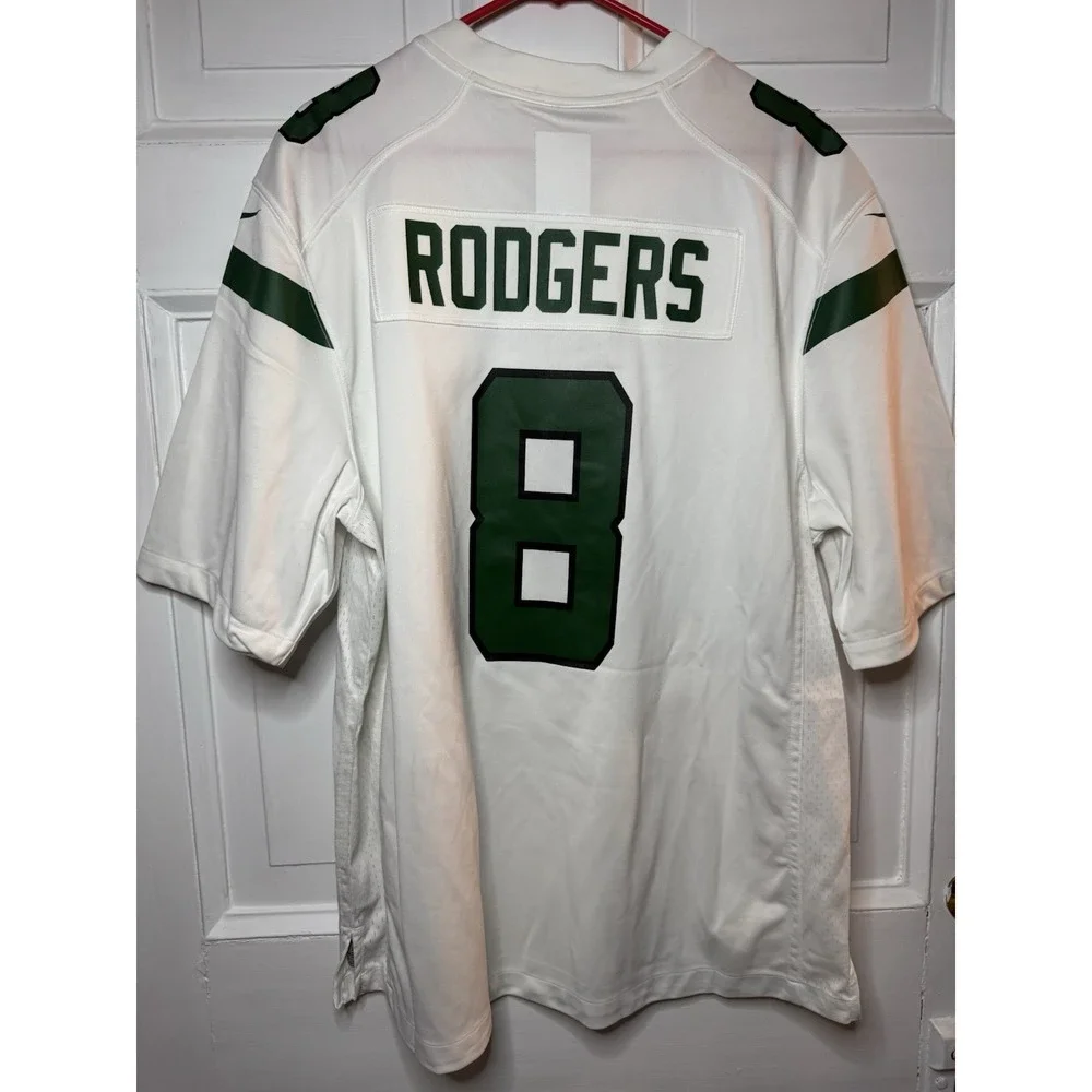 New Men's New York Jets Aaron Rodgers White Nike Game Jersey Size XL Retail $130